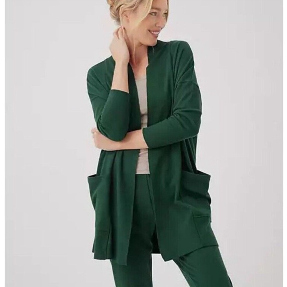 Pact Airplane 100% Organic Cotton Over Size Open Front Cardigan Green Size XS/S